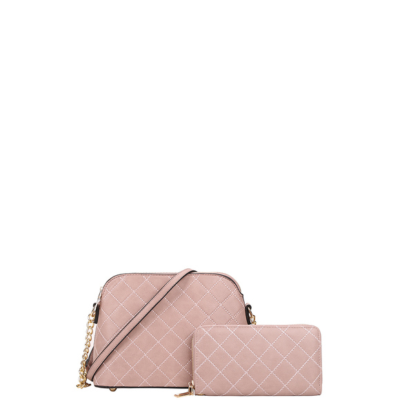 2in1 Quilt Stitching Crossbody Bag With Wallet Set - Picture 6 of 12